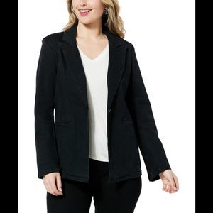 MarlaWynne Denim A-line Blazer Saturated Black - Regular